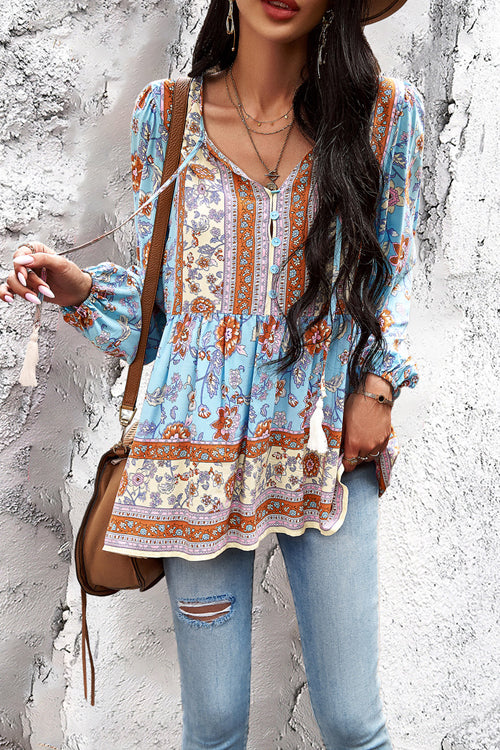 All In Boho Print Long Sleeve Top - 3 Colors