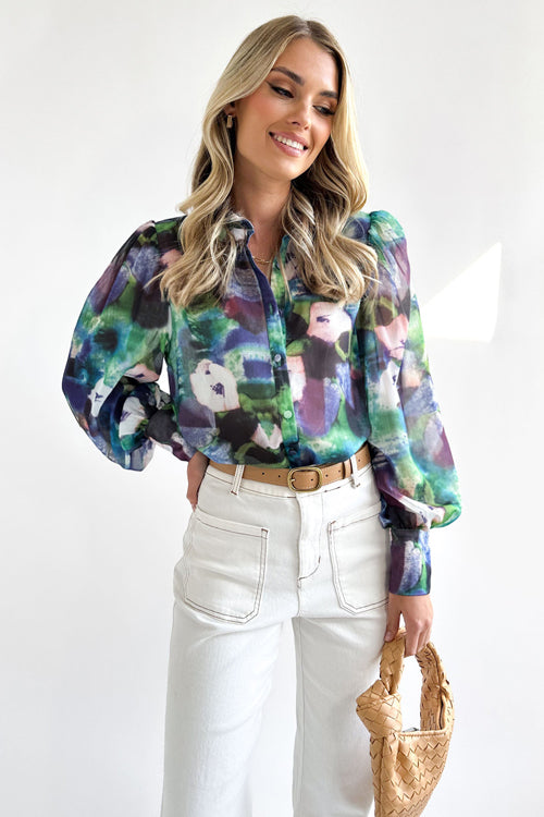 All About You Print Button Down Long Sleeve Top - 2 Colors