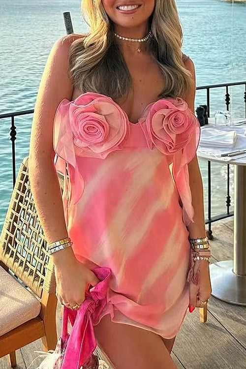 Making Promises Blush Flowers Mini Dress