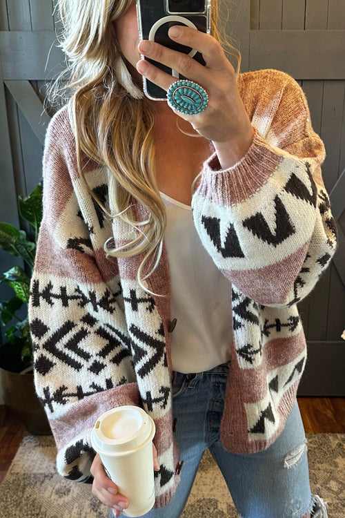 Country Drive Pink Knit Cardigan