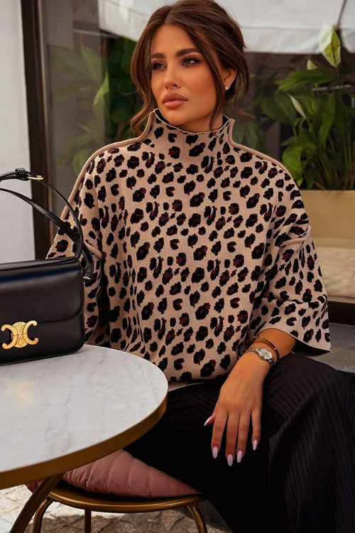 Snuggly Days Leopard Mock Neck Sweater - 3 Colors