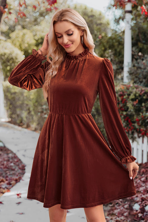 Can't Help But Love Velvet Long Sleeve Mini Dress - 3 Colors