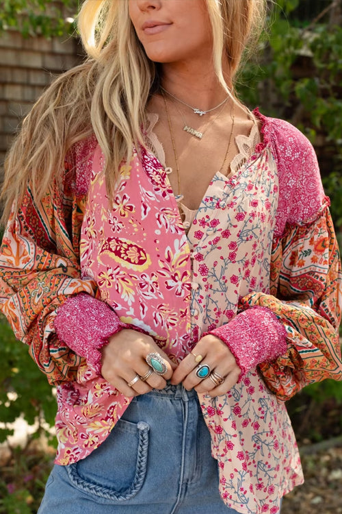 Feeling The Best Floral Print Long Sleeve Top