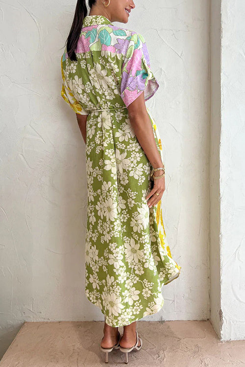Look Of Love Floral Print Short Sleeve Maxi Dress