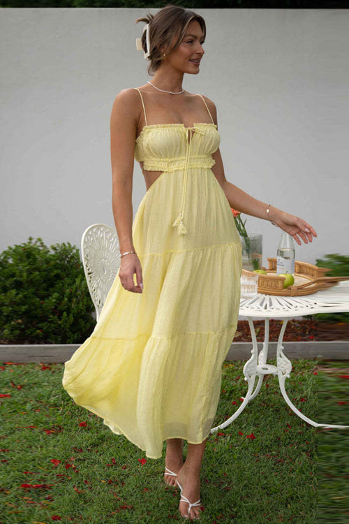 Just Hold On Cut Out Sleeveless Maxi Dress - 4 Colors