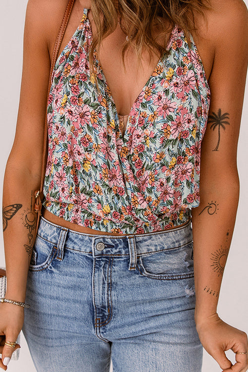 Win You Over Floral Print Wrap Cami