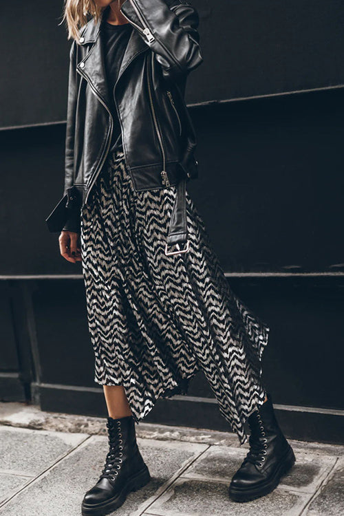 Fashionable Babe Irregular Cut Midi Skirt