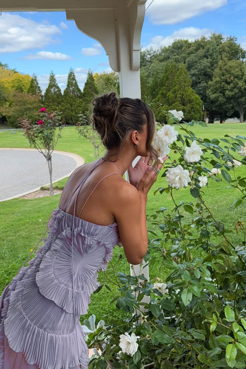 Heavenly Hues Halter Neck Pleated Maxi Dress