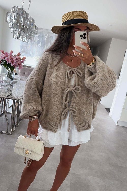 Uniquely Cozy Tie-Front Knit Cardigan Sweater - 4 Colors