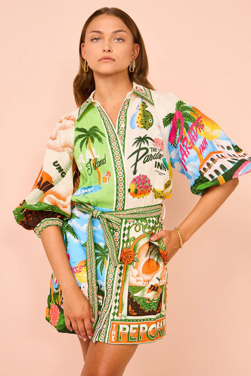 In My Dreams Tropic Print Mini Dress