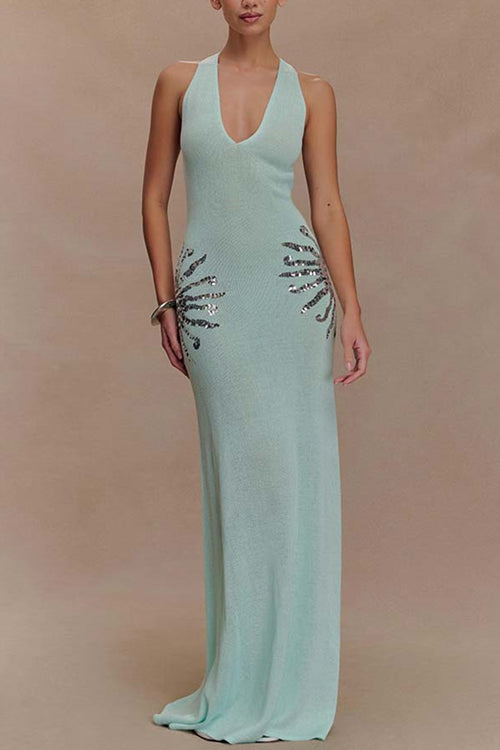 Get in the Groove Backless Sequin Knit Dress - 2 Colors