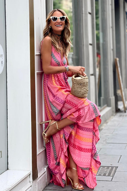 Dance The Night Boho Print Maxi Dress