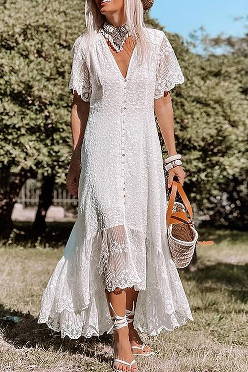 Fabulous Phenomenon Lace Embroidered Maxi Dress