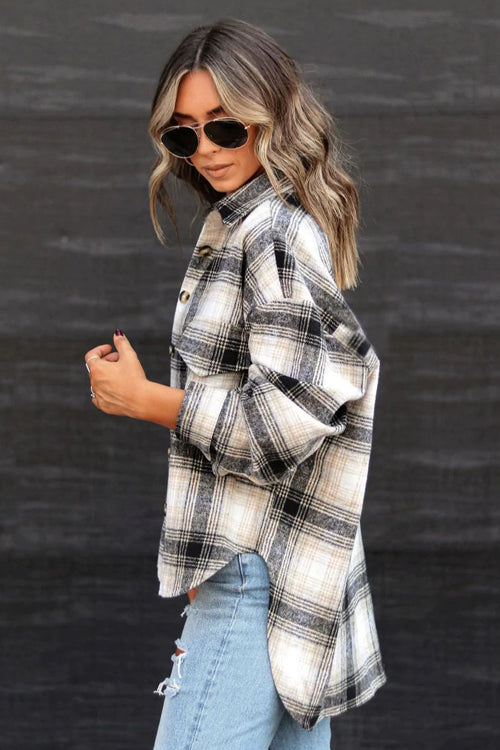 Fun Days Ahead Plaid Long Sleeve Shacket