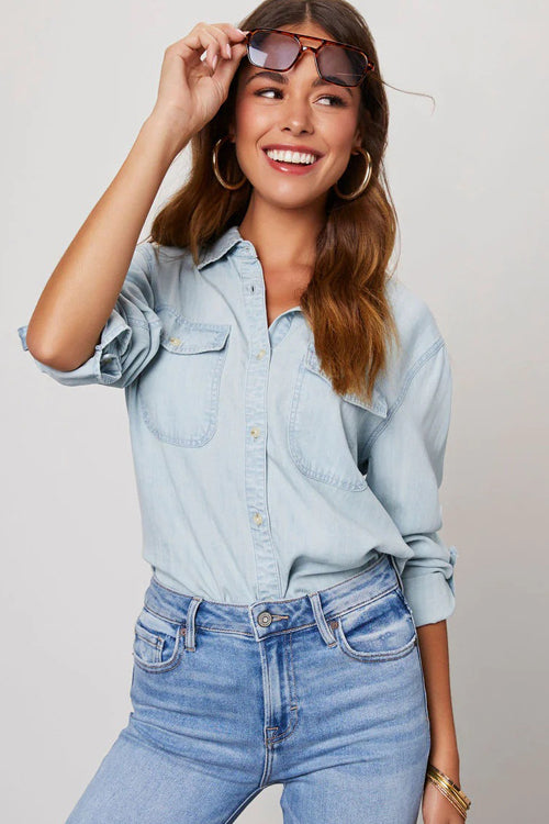 Trending Vibe Button Down Long Sleeve Top - 2 Colors
