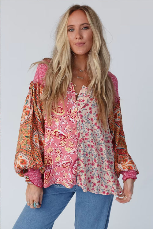 Feeling The Best Floral Print Long Sleeve Top