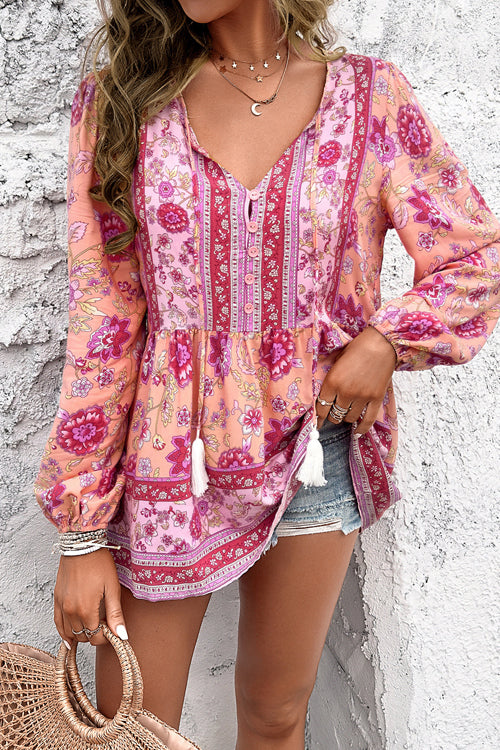 All In Boho Print Long Sleeve Top - 3 Colors