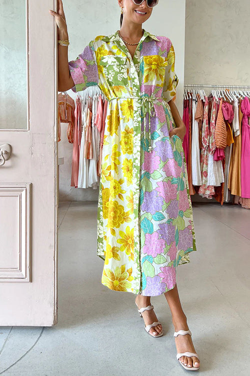 Look Of Love Floral Print Short Sleeve Maxi Dress