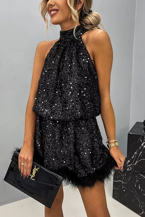 Party for Two Sequin Tie-Back Mini Dress - 2 Colors
