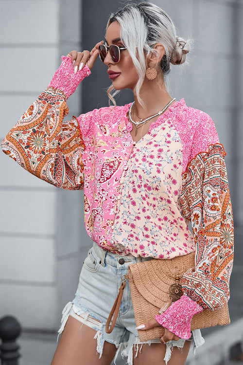 Feeling The Best Floral Print Long Sleeve Top