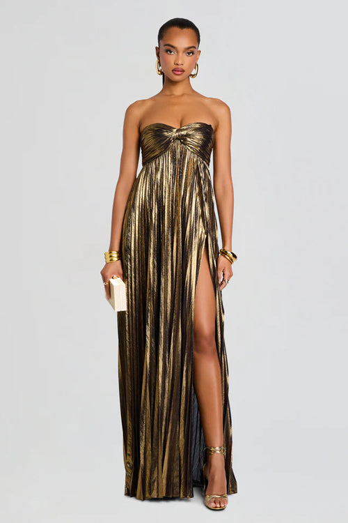 Glorious Shine Metallic Pleated Maxi Dress - 5 Colors