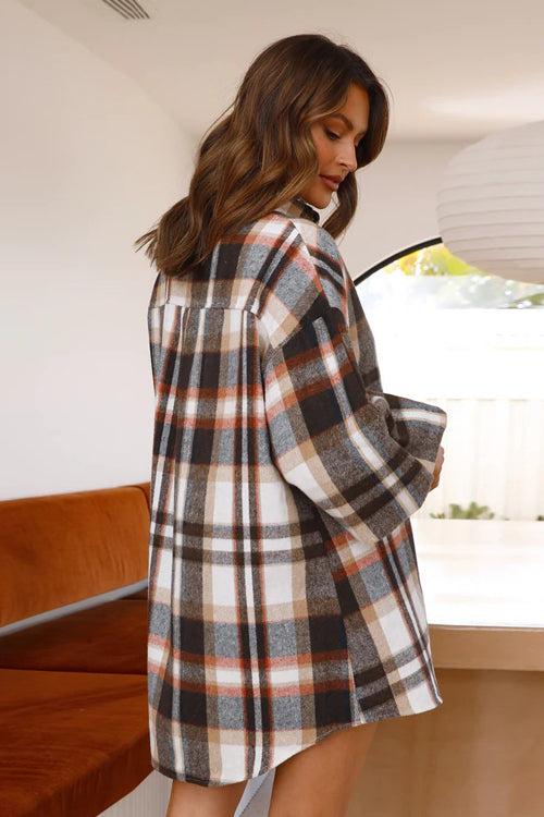 We're Better Together Plaid Long Sleeve Mini Dress - 5 Colors