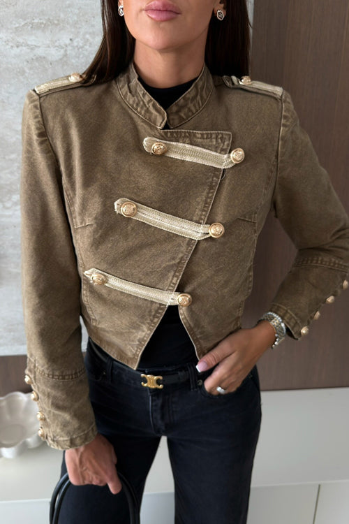 Stay Awhile Button Denim Jacket