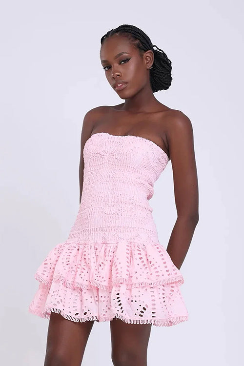 Sweet Like You Pleated Mini Dress - Light Pink