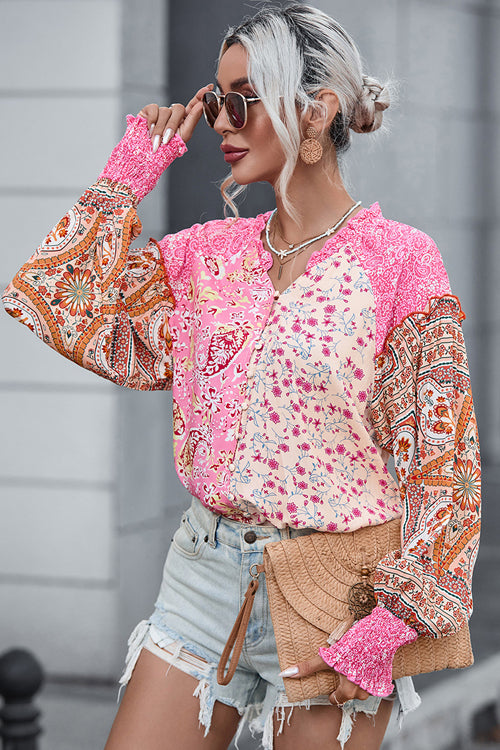 Autumn Blooms Floral Print Long Sleeve Top