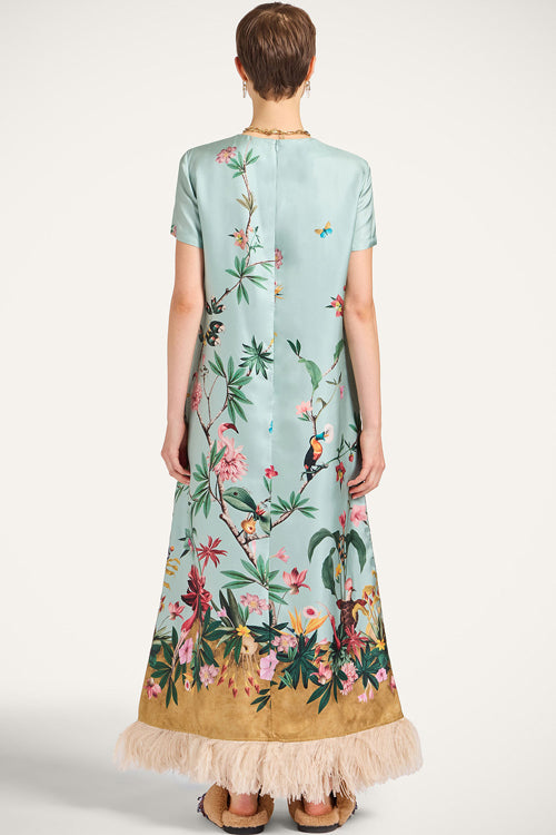 Kelina Black Multi Floral Feather Maxi Dress - 5 Colors