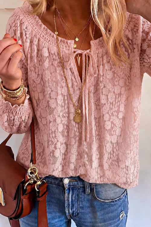 Lottie Ivory Floral Lace Long Sleeve Top - 5 Colors