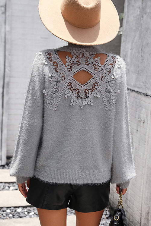 Palette of Autumn Lace Long Sleeve Sweater - 4 Colors