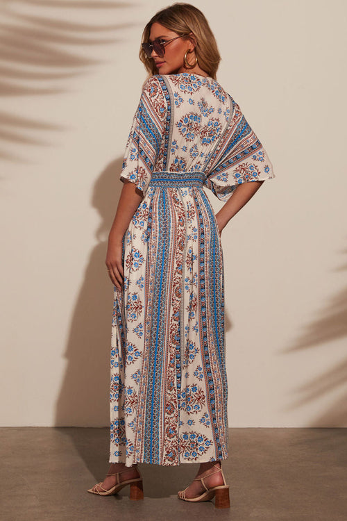Mykonos Mood V-Neck Printed Maxi Dress - 3 Colors