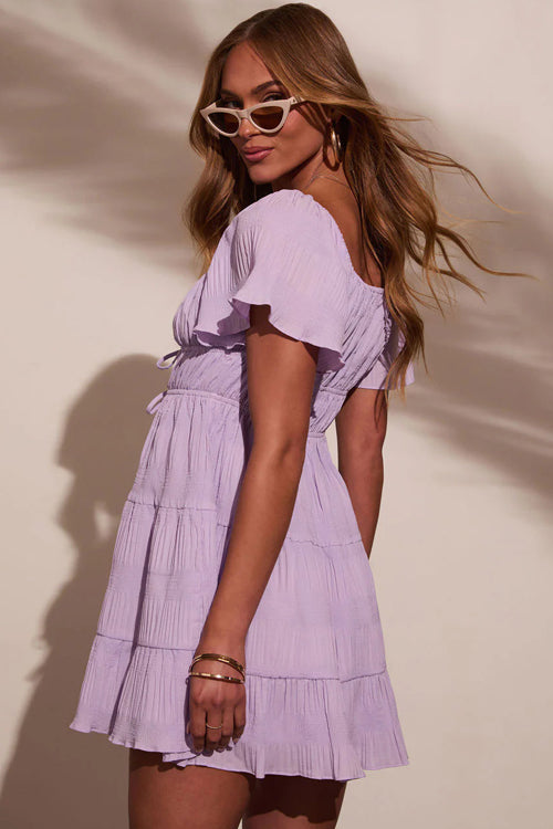Admirably Chic Adjustable Short Sleeve Mini Dress - White