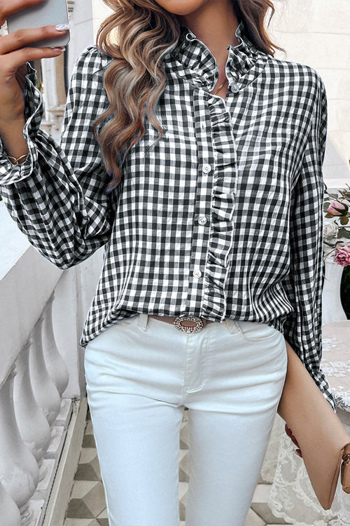 Charming Sense Gingham Button-Up Top - 4 Colors