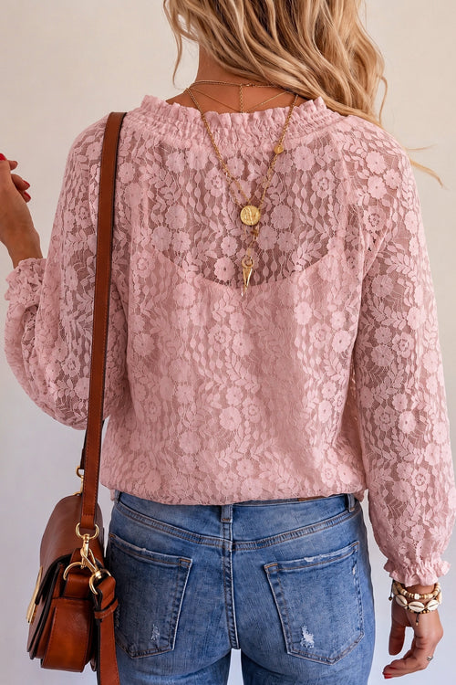 Lottie Ivory Floral Lace Long Sleeve Top - 5 Colors