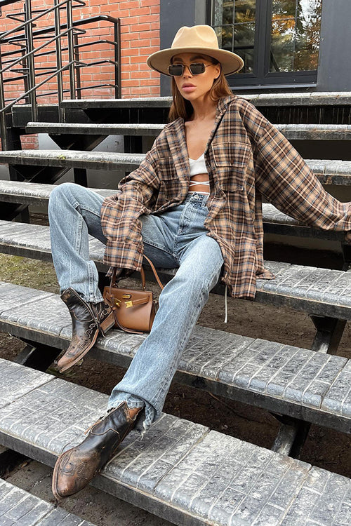 Chic Marvel Plaid Long Sleeve Top