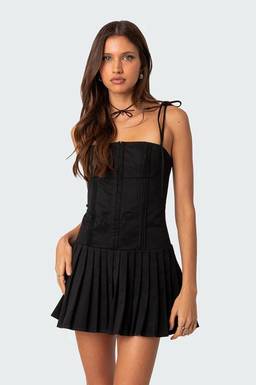 Moonlit Love Pleated Mini Dress - 2 Colors