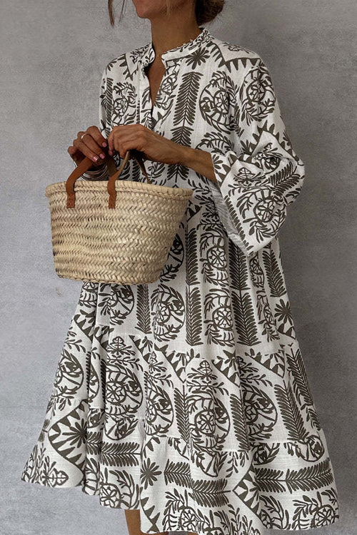Admirably Chic Print Long Sleeve Mini Dress - 2 Colors