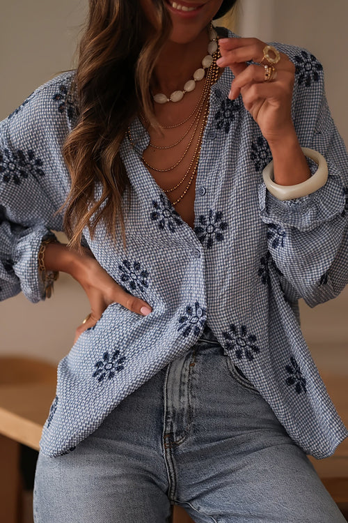 Easily Endearing Flower Long Sleeve Top