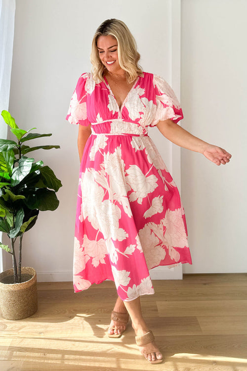 Real Love Print Puff Sleeve Maxi Dress - 6 Colors