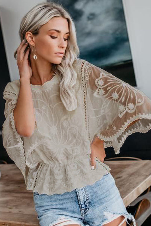 Better By The Day Lace Embroidery Short Sleeve Top - 5 Colors