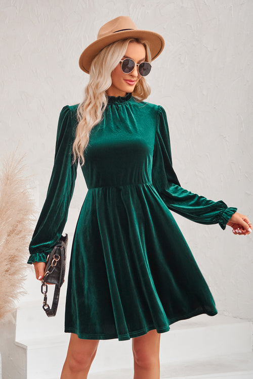 Can't Help But Love Velvet Long Sleeve Mini Dress - 3 Colors