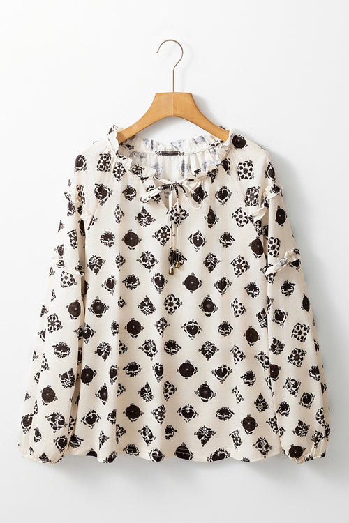 You Know Best Print Long Sleeve Top