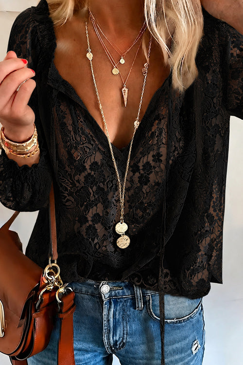 Lottie Ivory Floral Lace Long Sleeve Top - 5 Colors