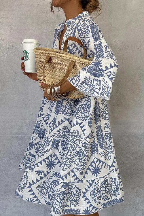 Admirably Chic Print Long Sleeve Mini Dress - 2 Colors