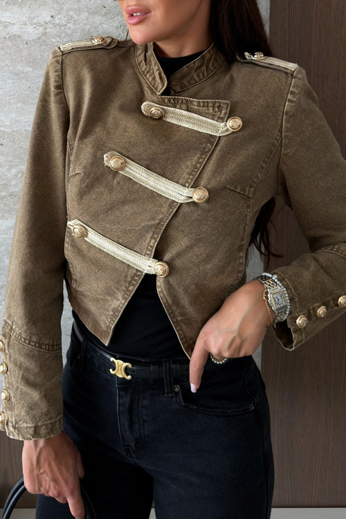 Stay Awhile Button Denim Jacket