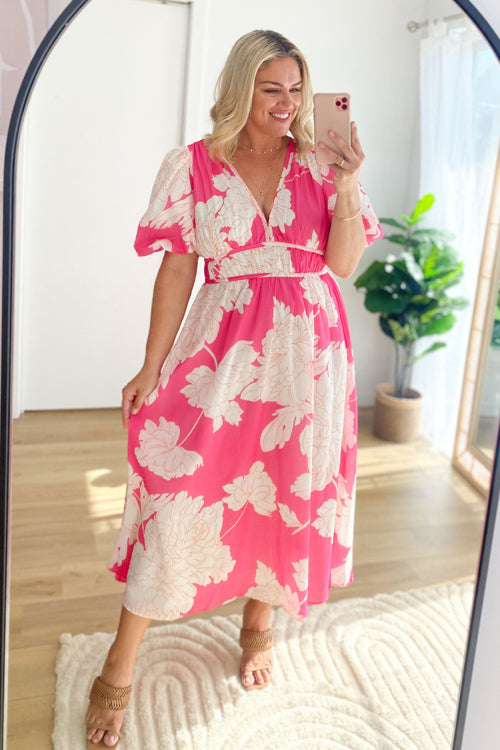 Real Love Print Puff Sleeve Maxi Dress - 6 Colors