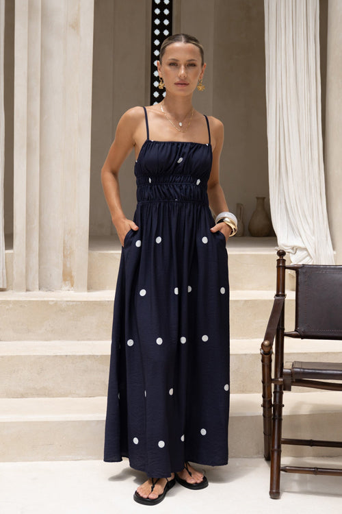 Elegant Admiration Polka Dots Maxi Dress - 2 Colors