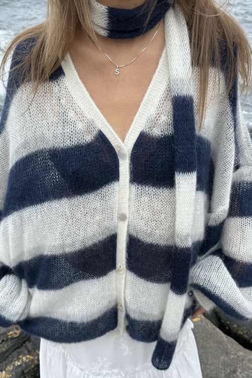 Campfire Cozy Striped Sweater with Scarf